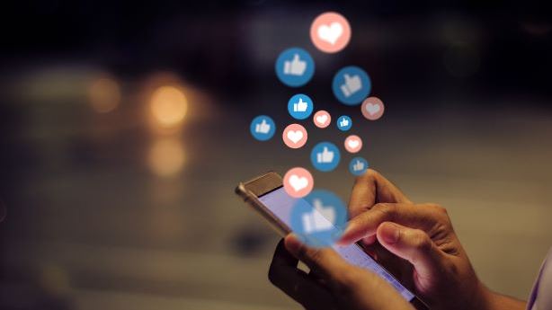 Young woman using smart phone,Social media concept