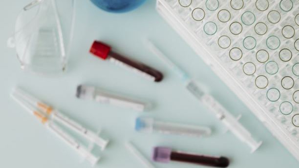 tubes and syringe in a hospital