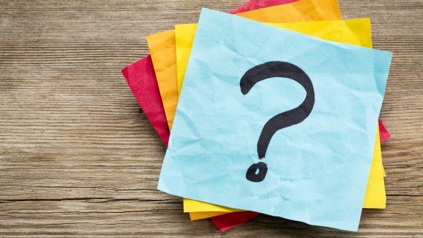 Question Mark on post it note