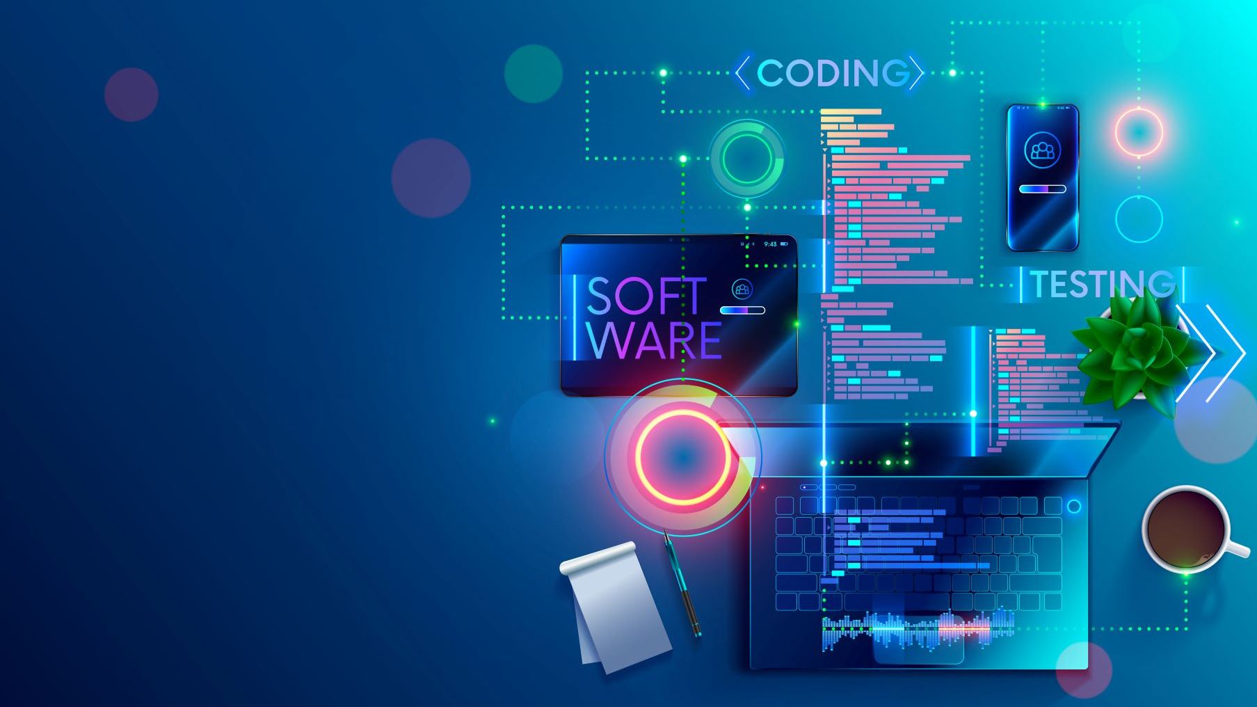Image showing software code and eye glasses