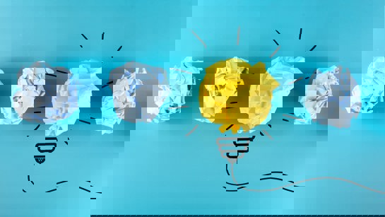 Balled up paper as a lightbulb