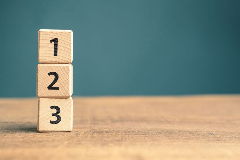Stacked Wooden Blocks With Numbers 1 3